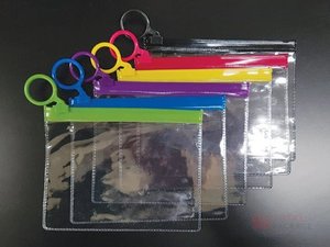 PVC 슬라이드 지퍼백(투명 / 칼라 고리형 )사이즈 / 색상 선택